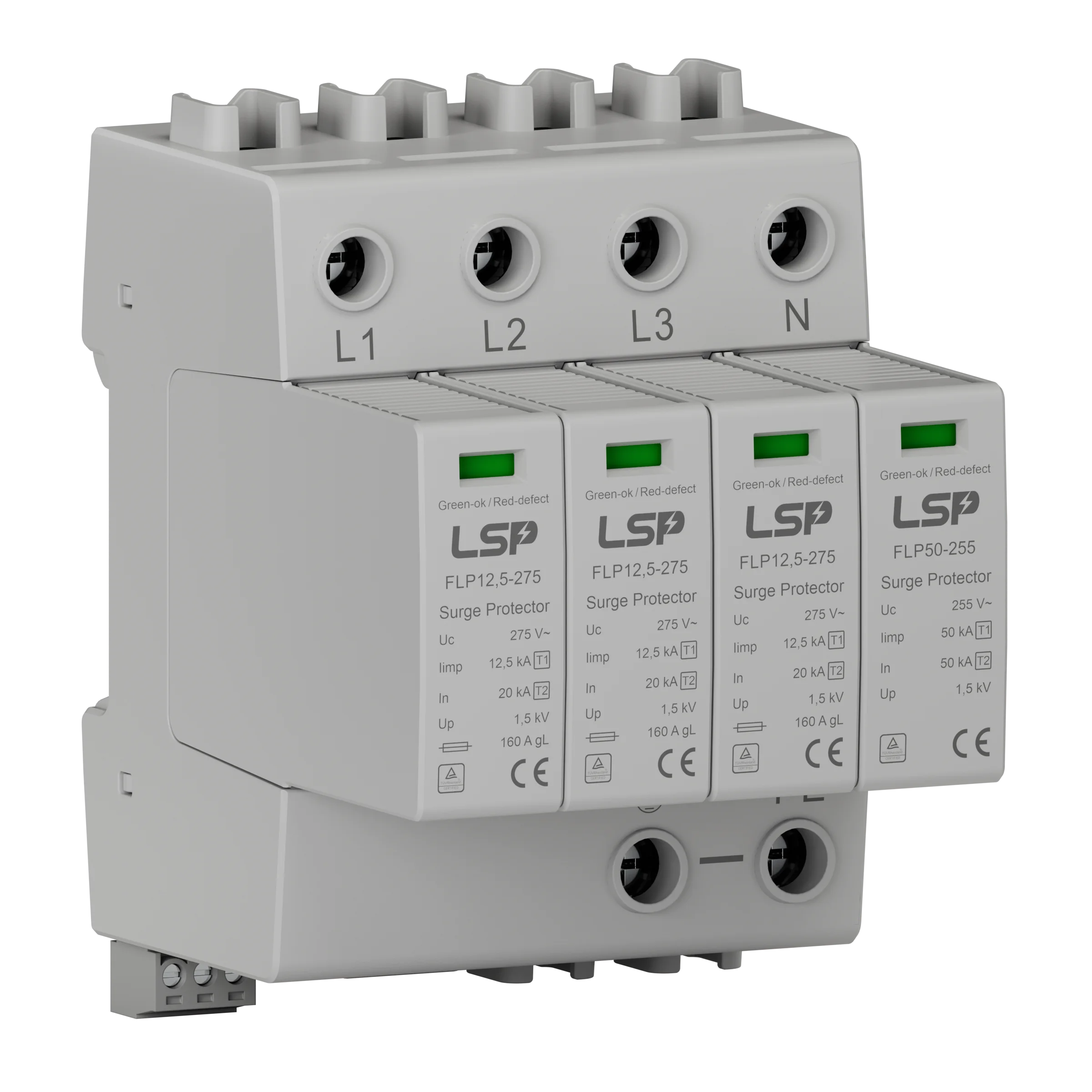Supply TUV certified Iimp 25kA Pluggable Surge Protector